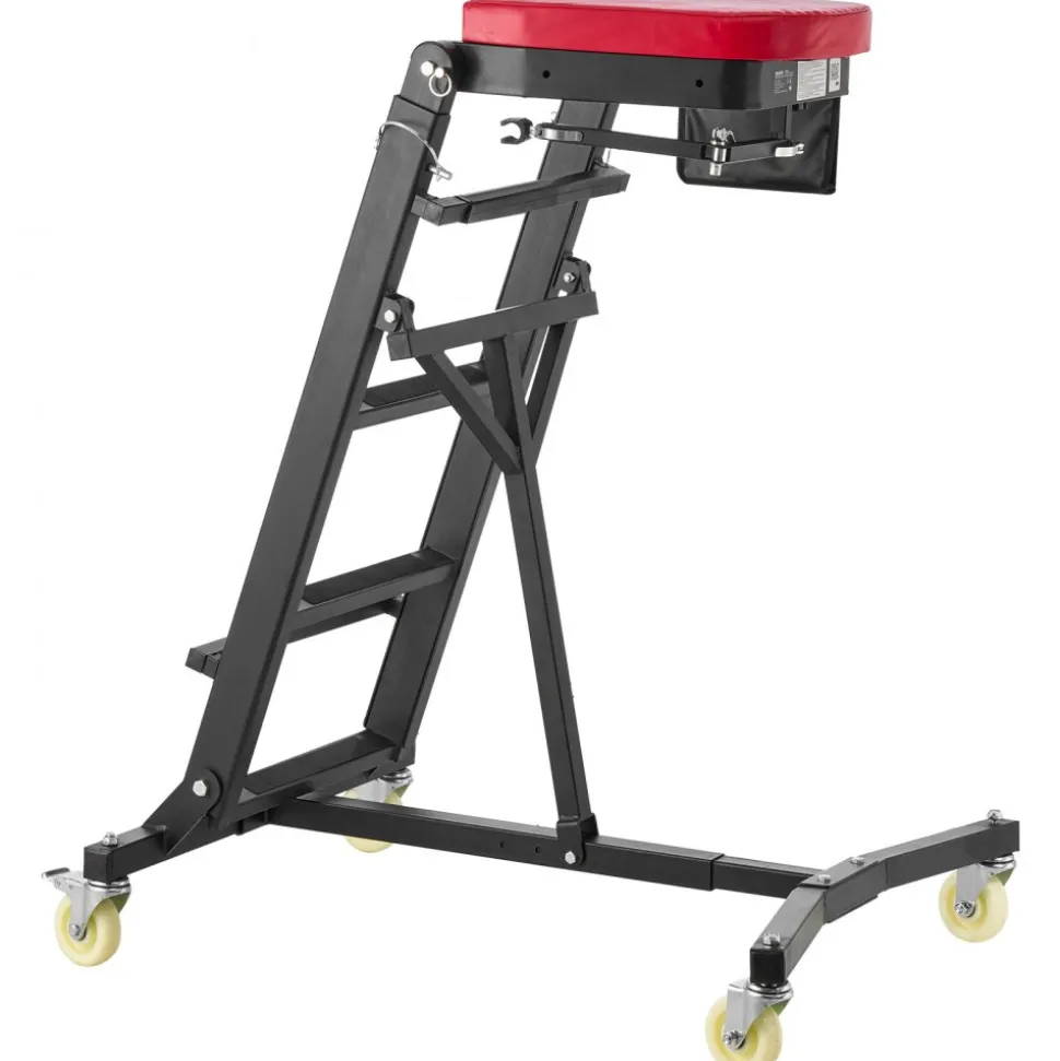 VEVOR Top Automotive Creeper 48"-64" Adjustable with Folding Mechanical Arm, Foldable High Top Engine Creeper, 400LBS Heavy-Duty Support, Stable I-Shaped Base, 4-Wheel Smooth Rolling for Auto Repair
