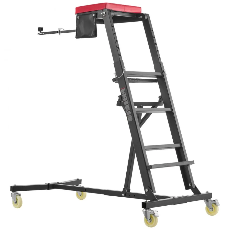 VEVOR Top Automotive Creeper 48"-64" Adjustable with Folding Mechanical Arm, Foldable High Top Engine Creeper, 400LBS Heavy-Duty Support, Stable I-Shaped Base, 4-Wheel Smooth Rolling for Auto Repair