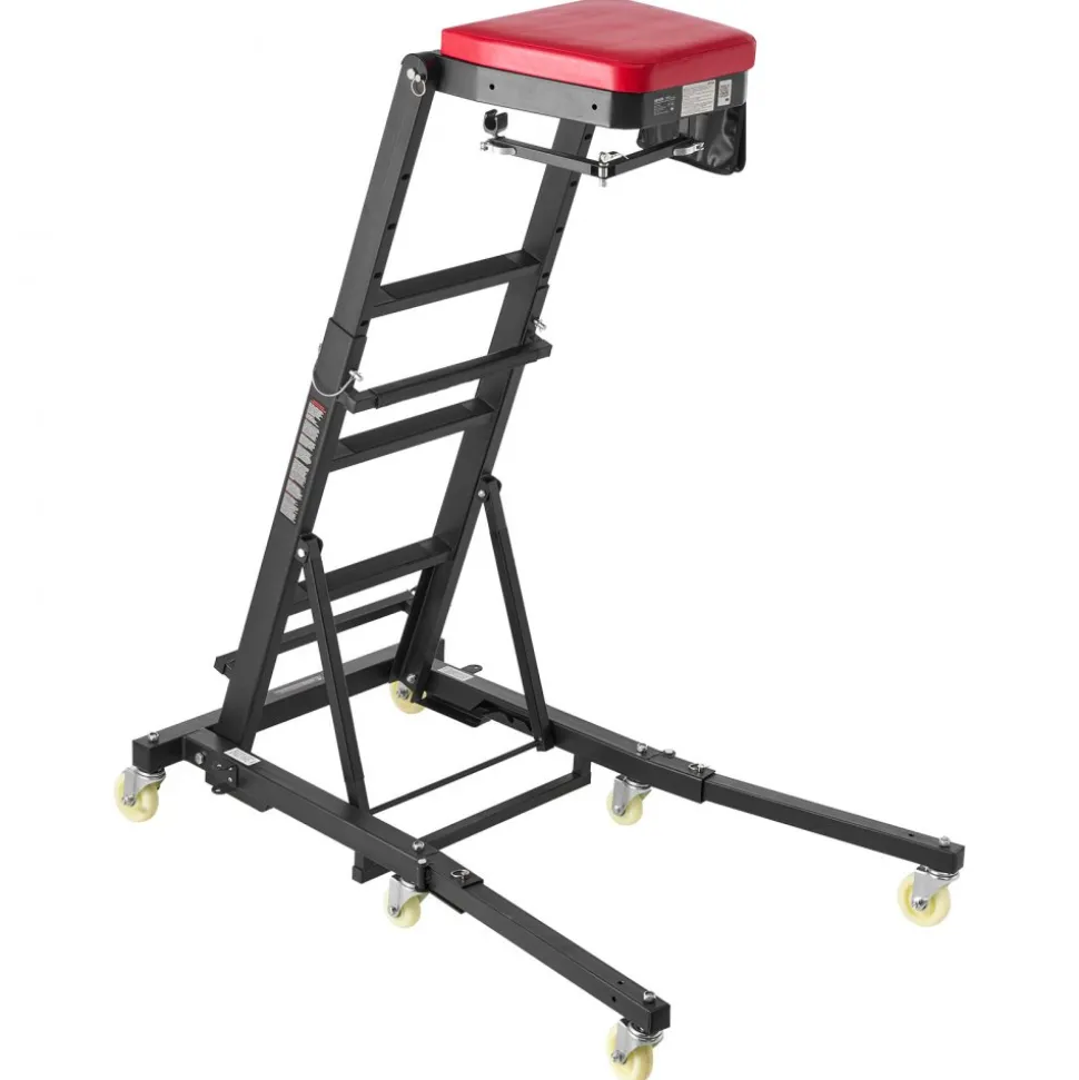 VEVOR Top Automotive Creeper 48"-76" Adjustable with Folding Mechanical Arm, Foldable High Top Engine Creeper, 400LBS Heavy-Duty Support, Stable H-Shaped Base, 6-Wheel Smooth Rolling for Auto Repair