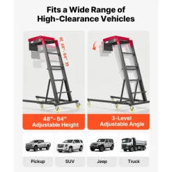 VEVOR Top Automotive Creeper 48"- 64" Adjustable High Top Engine Creeper, Easy Folding, 400LBS Heavy-Duty Steel Support, Stable H-Shaped Base, 6-Wheel Smooth Rolling for Auto Repair and Maintenance
