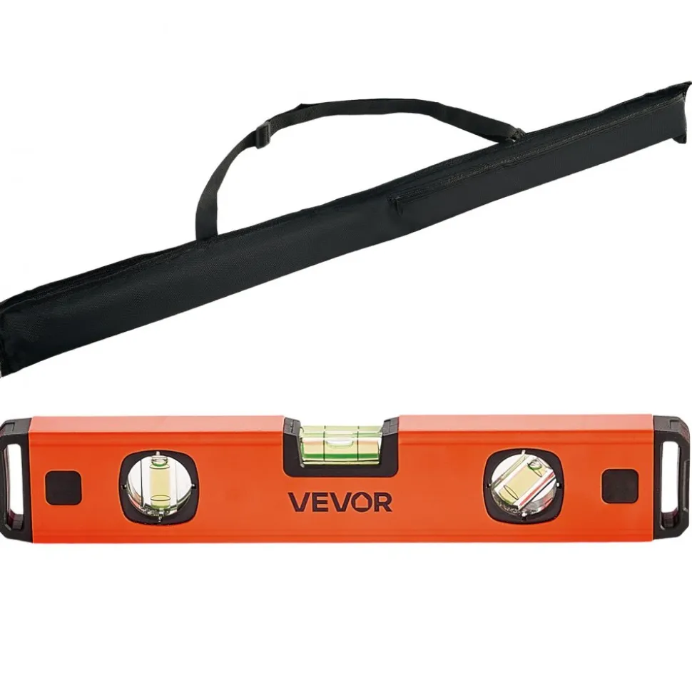 VEVOR Torpedo Level, 4-Piece Included 4/12/24/40 in, Magnetic Leveler Tool Set Aluminum Alloy, with Clear 3 Green Vials, Hanging Hole, Box Beam Multi-angle Measurement for Construction Home Renovation