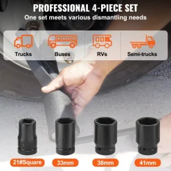 VEVOR Torque Multiplier, Heavy Duty Torque Multiplier Wrench Set, 1 Inch Drive Lug Nut Wrench Torque Multiplier, 1:58 4800N.m Lug Nut Remover, with 4 Sockets and Storage Case for Truck Trailer RV