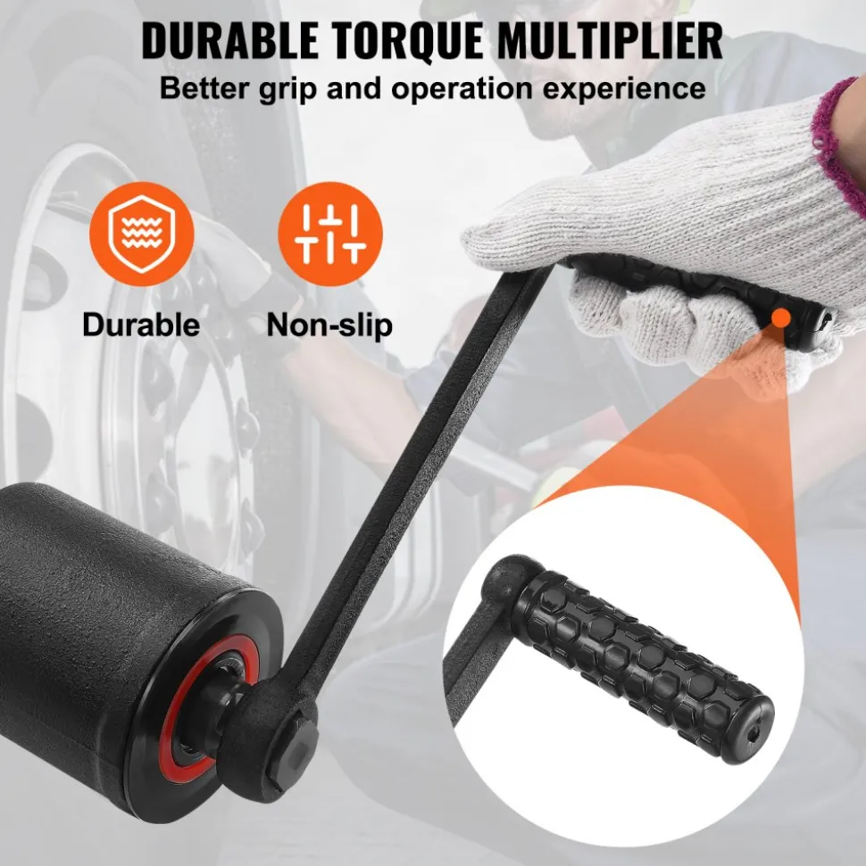 VEVOR Torque Multiplier, 1 Inch Drive Lug Nut Wrench/Multiplier Heavy Duty Torque Multiplier Wrench Set, 1:64 6,800N.m Lug Nut Remover, Includes 4 Sockets (21-41mm) and Storage Case