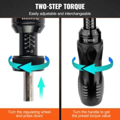 VEVOR Torque Screwdriver, 1/4" Drive Screwdriver Torque Wrench, Electrician Torque Screwdriver with Scale, 10-70 in/lbs Torque Range, 1 in-lbs Torque Increment Torque Screwdriver with Bits & Case