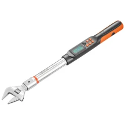 VEVOR Torque Wrench 0-1.5 in Adjustable Jaw Opening Digital Torque Wrench, Open-End Jaw, 4 Display Units, ±2% Accuracy, LCD Screen, with Buzzer and LED Indicator, for Pipe and Automotive Repair