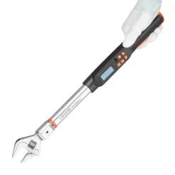 VEVOR Torque Wrench 0-1.5 in Adjustable Jaw Opening Digital Torque Wrench, Open-End Jaw, 4 Display Units, ±2% Accuracy, LCD Screen, with Buzzer and LED Indicator, for Pipe and Automotive Repair