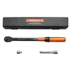 VEVOR Torque Wrench, 1/2-inch Drive Click Torque Wrench, 14.8-162.4 lbf-ft / 20-220 N.m, Dual Scale Readings, ±3% High Precision, with Extension Bar, Adapter and Storage Case, for Automotive Repair
