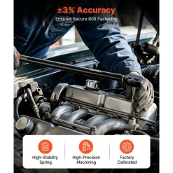 VEVOR Torque Wrench 1/2-inch Drive Click Torque Wrench ±3% High Precision, 29.4-294.1 lbf-ft / 40-400 N.m, Dual Scale Readings, with Extension Bar, Adapter and Storage Case, for Automotive Repair