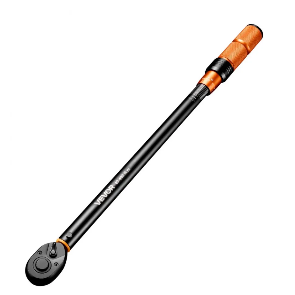 VEVOR Torque Wrench 1/2-inch Drive Click Torque Wrench ±3% High Precision, 29.4-294.1 lbf-ft / 40-400 N.m, Dual Scale Readings, with Extension Bar, Adapter and Storage Case, for Automotive Repair