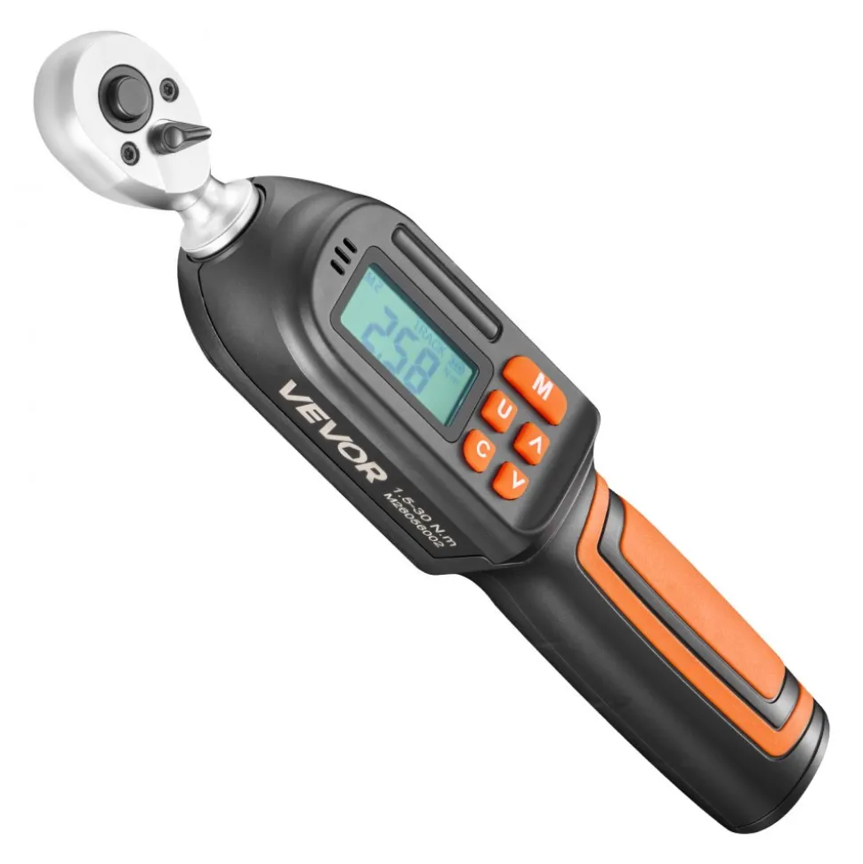VEVOR Torque Wrench Set 1/4" Drive 42-Piece Digital Torque Wrench 4 Units, ±2% Accuracy, LCD Screen, with Buzzer and LED Indicator, with Sockets, Bits, Extension Bar, Adapter, for Automotive Repair