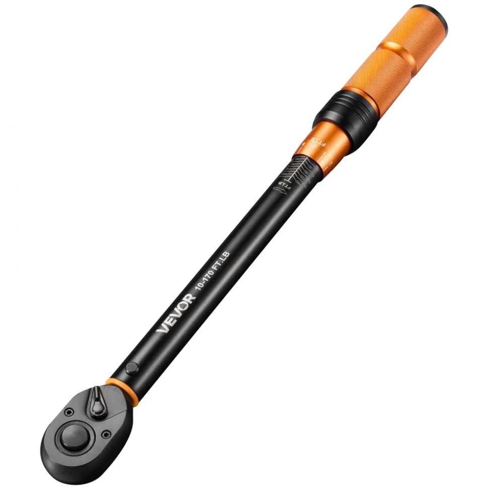 VEVOR Torque Wrench Set 1/4" 3/8" 1/2" Drive Click Torque Wrench 47-Piece, Dual Scale Readings, ±3% High Precision, with Spark Plug Sockets, Bits, Extension Bars, Storage Case, for Automotive Repair