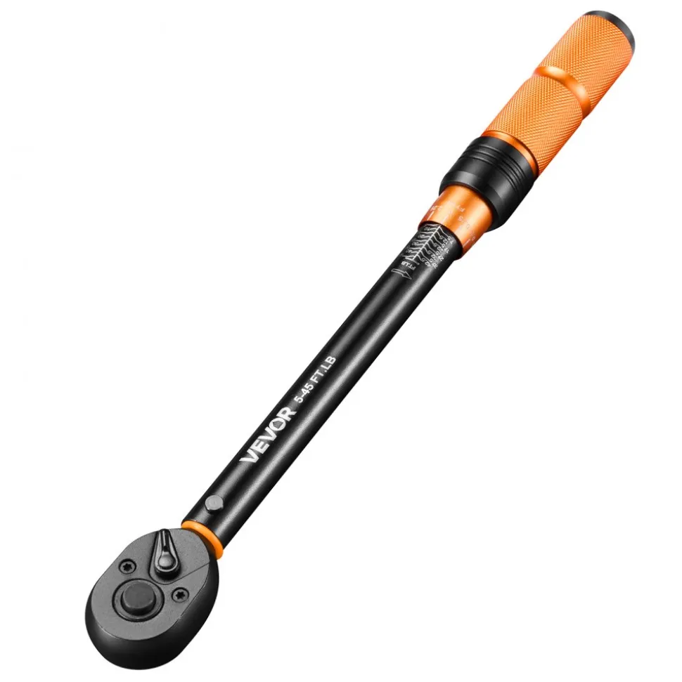 VEVOR Torque Wrench Set 1/4" 3/8" 1/2" Drive Click Torque Wrench 47-Piece, Dual Scale Readings, ±3% High Precision, with Spark Plug Sockets, Bits, Extension Bars, Storage Case, for Automotive Repair