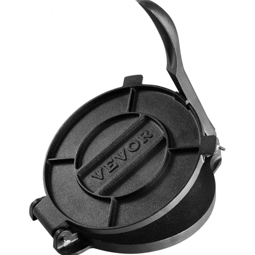 VEVOR Tortilla Press, 10 Inch Tortilla and Roti Maker, Cast Iron Heavy Duty Tortilladora Press, Pre-Seasoned Pataconera Maker with 100 Pcs Parchment Paper, Dough Maker for Flour Tortilla, Tawa, Silver