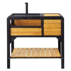 VEVOR Tortoise Habitat, Wooden Tortoise House Indoor & Outdoor, Tortoise Enclosure with Light Stand, Reptile Enclosure Small Animal Cage with Stand Legs for Gecko, Lizard, Snake