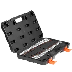 VEVOR Torx Bit Socket Set, 34-Piece Solid Star and Tamper Proof T6-T70, S2 Alloy Steel and Cr-V Steel, 1/4 in, 3/8 in, and 1/2 in Drives, with Enhanced Storage Case, Torx Sockets for Hand Use
