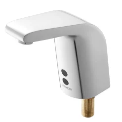 VEVOR Touchless Bathroom Sink Faucet, Automatic Motion Sensor Restroom Toilet Faucet Cold Water with Single Hole, Battery Operated for 9/16 in Pipe Commercial Lavatory,Chrome Plated Silver