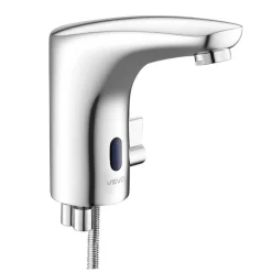 VEVOR Touchless Bathroom Sink Faucet, Automatic Motion Sensor Restroom Toilet Faucet, HandsFree Adjustable Cold Hot Single Handle Water Mixer Battery Operated for 9/16 in Pipe,Chrome Plated Silver
