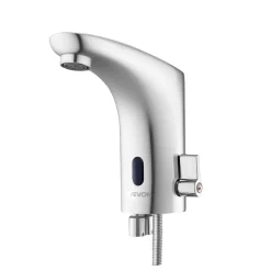 VEVOR Touchless Bathroom Sink Faucet, Automatic Motion Sensor Restroom Toilet Faucet, HandsFree Adjustable Cold Hot Single Handle Water Mixer Battery Operated for 9/16 in Pipe,Chrome Plated Silver