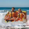 VEVOR Towable Tube for Boating, 1-2 Riders Inflatable Towable Tubes with Deck Seats and Backrest, 340 lbs Water Sport Tube for Boat to Pull, Full Nylon Cover, EVA Grab Handles and Speed Safety Valve