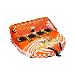 VEVOR Towable Tube for Boating, 1-3 Riders Inflatable Towable Tube with Bumper Fins, 510 lbs Water Sport Towable Tubes for Boats to Pull, Full Nylon Cover, EVA Grab Handles and Speed Safety Valve