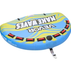 VEVOR Towable Tube for Boating, 4 Riders Inflatable Boat Tubes and Towables, 680 lbs Capacity Water Sport Towable Tube for Boat to Pull - with Fins, Full Nylon Cover, Padded Handles & Safety Valve