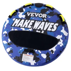 VEVOR Towable Tube for Boating, 340 lbs, 1-2 Riders Inflatable Boat Tubes and Towables, 51.8" Round Water Sport Towable Tube for Boat to Pull, Full Nylon Cover, EVA Grab Handles and Speed Safety Valve