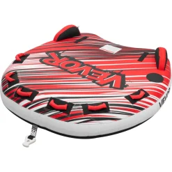 VEVOR Towable Tube for Boating, 3 Riders Inflatable Boat Tubes and Towables, 510 lbs Capacity Water Sport Towable Tube for Boat to Pull - with Fins, Full Nylon Cover, Padded Handles & Safety Valve