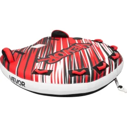 VEVOR Towable Tube for Boating, 3 Riders Inflatable Boat Tubes and Towables, 510 lbs Capacity Water Sport Towable Tube for Boat to Pull - with Fins, Full Nylon Cover, Padded Handles & Safety Valve