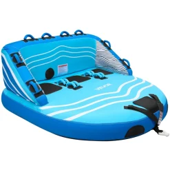 VEVOR Towable Tubes for Boating, 3-Rider Inflatable Towable Tube for Boat to Pull, 510 lbs Capacity Water Sports Boating Tubes - with Full Nylon Cover, Dual Tow Points, Safety Valve & Padded Handles