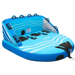 VEVOR Towable Tubes for Boating, 3-Rider Inflatable Towable Tube for Boat to Pull, 510 lbs Capacity Water Sports Boating Tubes - with Full Nylon Cover, Dual Tow Points, Safety Valve & Padded Handles