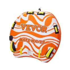 VEVOR Towable Tubes for Boating, 2-Rider Inflatable Boat Tubes and Towables, 340 lbs Capacity Water Sport Tubes for Boat to Pull - with 2 Cockpits, Full Nylon Cover, Padded Grab Handles & Safety Valve