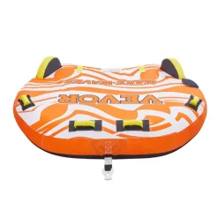VEVOR Towable Tubes for Boating, 2-Rider Inflatable Boat Tubes and Towables, 340 lbs Capacity Water Sport Tubes for Boat to Pull - with 2 Cockpits, Full Nylon Cover, Padded Grab Handles & Safety Valve