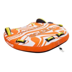 VEVOR Towable Tubes for Boating, 2-Rider Inflatable Boat Tubes and Towables, 340 lbs Capacity Water Sport Tubes for Boat to Pull - with 2 Cockpits, Full Nylon Cover, Padded Grab Handles & Safety Valve