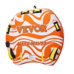 VEVOR Towable Tubes for Boating, 2-Rider Inflatable Boat Tubes and Towables, 340 lbs Capacity Water Sport Tubes for Boat to Pull - with 2 Cockpits, Full Nylon Cover, Padded Grab Handles & Safety Valve
