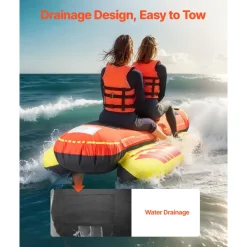VEVOR Towable Tubes for Boating, 5 Riders Inflatable Boat Tubes and Towables, 850 lbs Capacity Water Sport Tube for Boat to Pull - with Full Nylon Cover, Padded Grip Handles & Safety Valve