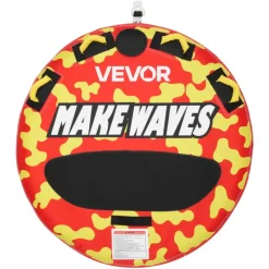 VEVOR Towable Tubes for Boating, 2-Rider Inflatable Boat Tubes and Towables, 340lbs Capacity Water Sport Tube for Boat to Pull - with Anti-Slip Pad, Full Nylon Cover, Padded Handles & Safety Valve