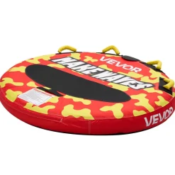 VEVOR Towable Tubes for Boating, 2-Rider Inflatable Boat Tubes and Towables, 340lbs Capacity Water Sport Tube for Boat to Pull - with Anti-Slip Pad, Full Nylon Cover, Padded Handles & Safety Valve