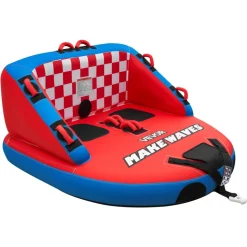VEVOR Towable Tubes for Boating, 2-Rider Inflatable Boat Tubes and Towables, 340lbs Capacity Water Sport Tube for Boat to Pull - with Anti-Slip Pad, Full Nylon Cover, Padded Handles & Safety Valve