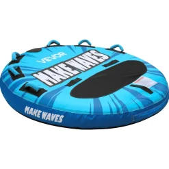 VEVOR Towable Tubes for Boating, 3-Rider Inflatable Boat Tubes and Towables, 510lbs Capacity Water Sport Tube for Boat to Pull - with Anti-Slip Pad, Full Nylon Cover, Padded Handles & Safety Valve