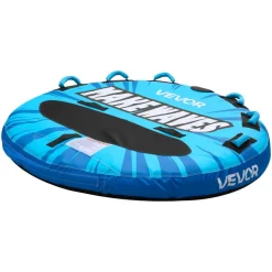 VEVOR Towable Tubes for Boating, 3-Rider Inflatable Boat Tubes and Towables, 510lbs Capacity Water Sport Tube for Boat to Pull - with Anti-Slip Pad, Full Nylon Cover, Padded Handles & Safety Valve