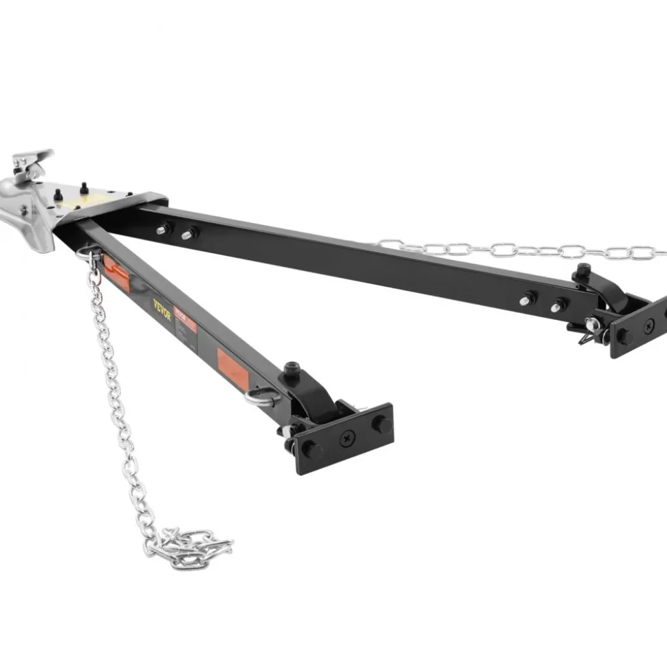 VEVOR Tow Bar, 5500 lbs Towing Capacity with Chains, Powder-Coating Alloy Steel Bumper-Mounted Universal Towing Bar, Coupler Fits 2-Inch Ball Hitch, 39.4-Inch Opening Width, for RV Car Trailer Truck