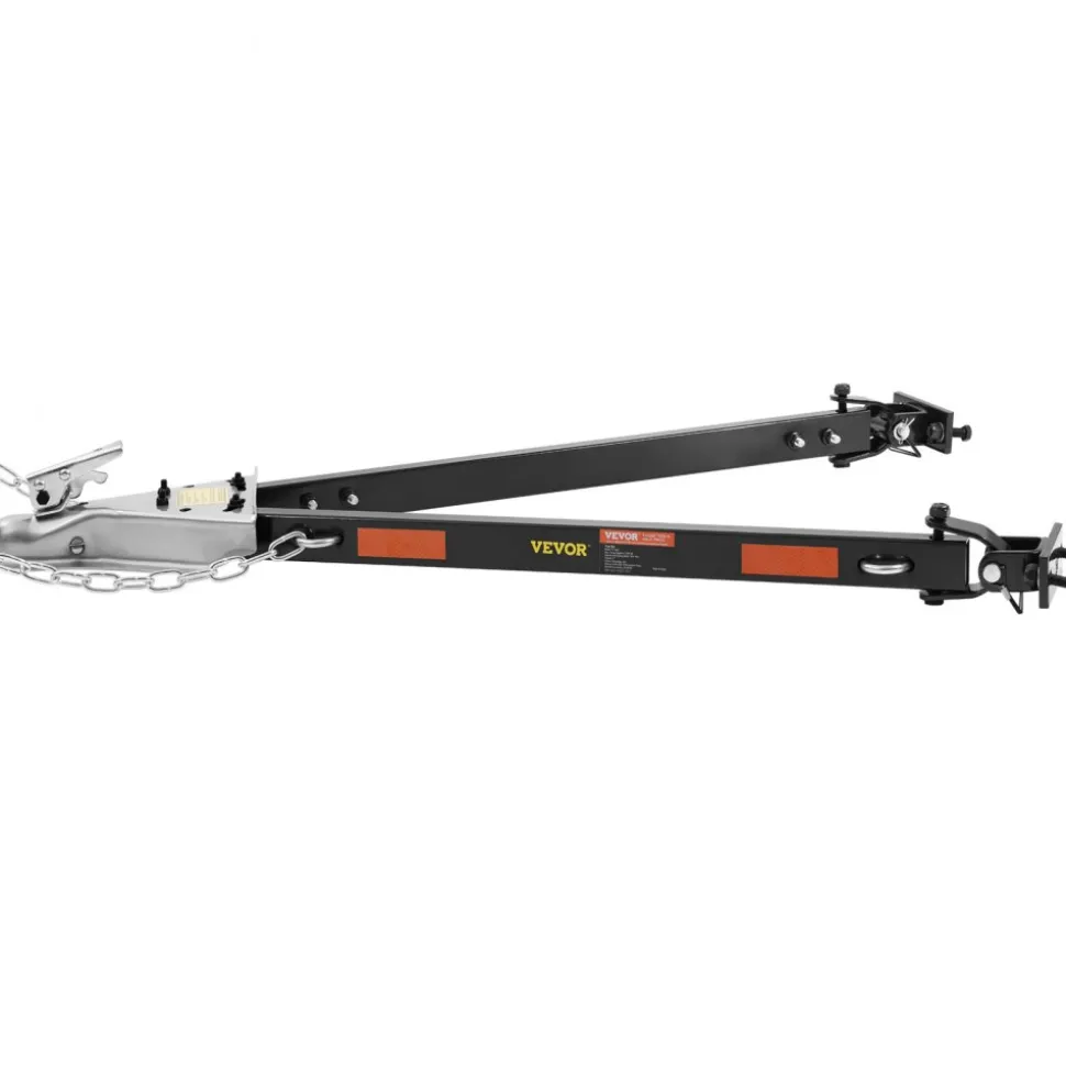 VEVOR Tow Bar, 5500 lbs Towing Capacity with Chains, Powder-Coating Alloy Steel Bumper-Mounted Universal Towing Bar, Coupler Fits 2-Inch Ball Hitch, 39.4-Inch Opening Width, for RV Car Trailer Truck