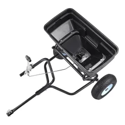 VEVOR Tow Behind Broadcast Spreader, 130LBS Capacity, Tow/Push Garden Spreader with 13 in Tires, 30 Adjustable Setting & 9.8 ft Spreading Width, Lawn Spreaders for Seed, Fertilizer, Salt, Ice Melt