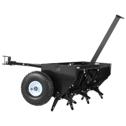 VEVOR Tow Behind Plug Aerator, 40 in Lawn Core Aerator Tool Universal Hitch, 120lbs Weight Capacity, Heavy Duty  & Rust-Resistant, Pull Behind Spike Aerators with Tray for Farmland & Garden Tractors