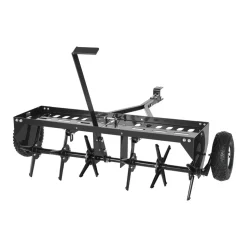 VEVOR Tow Behind Plug Aerator, 40 in Lawn Core Aerator Tool Universal Hitch, 120lbs Weight Capacity, Heavy Duty  & Rust-Resistant, Pull Behind Spike Aerators with Tray for Farmland & Garden Tractors