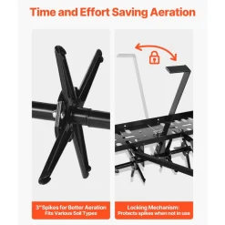 VEVOR Tow Behind Plug Aerator, 40 in Lawn Core Aerator Tool Universal Hitch, 120lbs Weight Capacity, Heavy Duty  & Rust-Resistant, Pull Behind Spike Aerators with Tray for Farmland & Garden Tractors