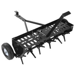 VEVOR Tow Behind Plug Aerator, 40 in Lawn Core Aerator Tool Universal Hitch, 120lbs Weight Capacity, Heavy Duty  & Rust-Resistant, Pull Behind Spike Aerators with Tray for Farmland & Garden Tractors