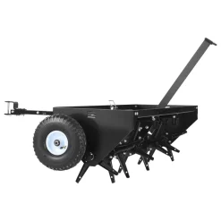 VEVOR Tow Behind Plug Aerator, 40 in Lawn Spike Aerator with Universal Hitch, 150lbs Weight Capacity, Heavy Duty & Rust-Resistant, Pull Behind Aeration Tool with Tray for Farmland & Garden Tractors