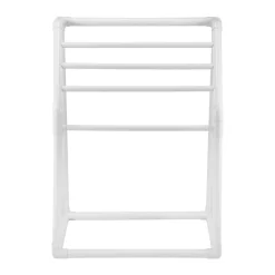 VEVOR Towel Rack, 8 Bars Outdoor PVC Towel Holder, Freestanding Pool Towel Hanger Stand Next to Hot Tub, Outdoor Indoor Quilt Drying Rack Organizer, Ideal for Poolside, Bathroom, Spa, White