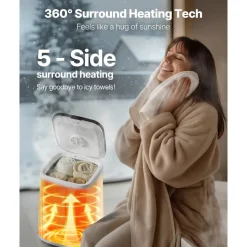 VEVOR Towel Warmers for Bathroom, Towel Warmer Bucket with Child Lock & High-Temp Indicator & 24H Delay Timer & Auto Shut Off Fits up to 4 Oversized Bath Towels, Blankets, Clothes, Bathrobes and More
